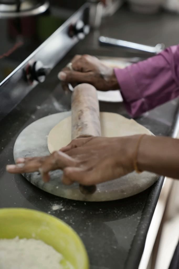 Fresh hot rotis prepared at home
