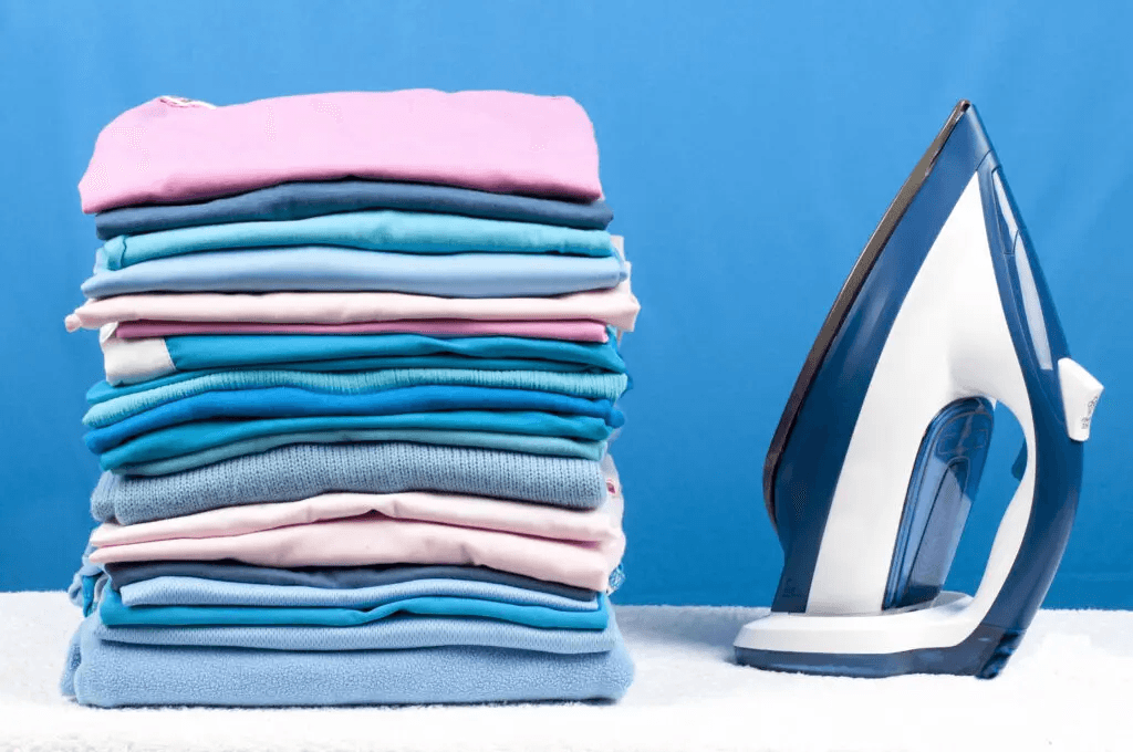 Neatly folded and ironed clothes